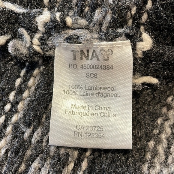 TNA Aritiza Sea To Sky Intarsia Lambswool Reindeer Cardigan - Size Small - Picture 4 of 9